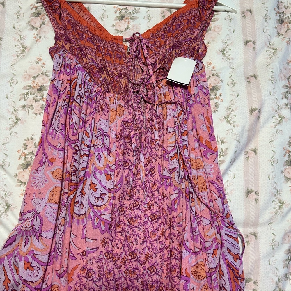 Free People Pink and Orange Boho Dress